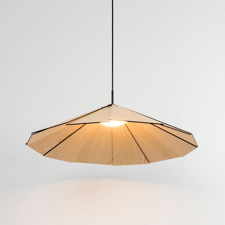 Moderne geometrische Holzpendelleuchte