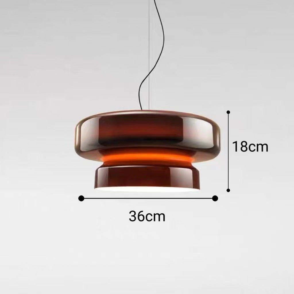 Rauches Glas Pilz Pendelleuchte