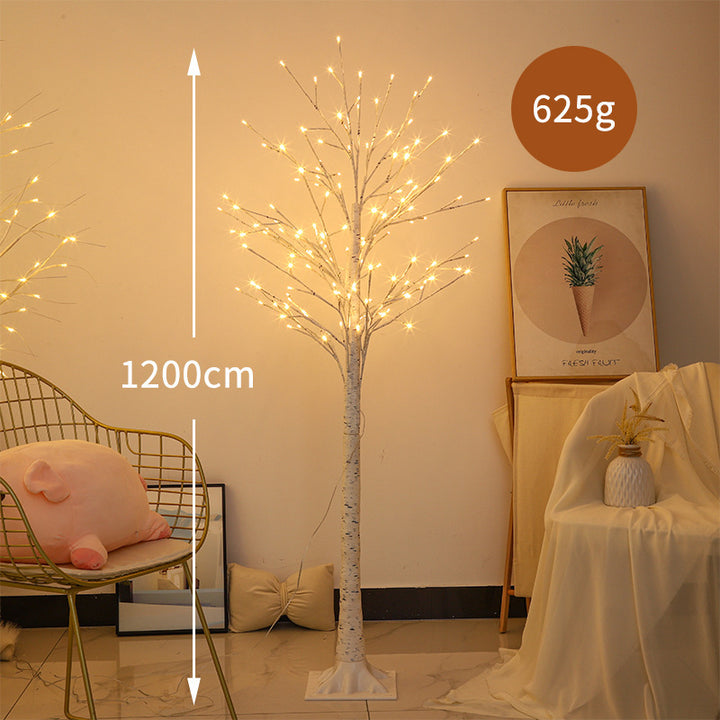 LED Birke Bodenbaumlampe mit warmen Feenlichtern und flexiblen Zweigästen