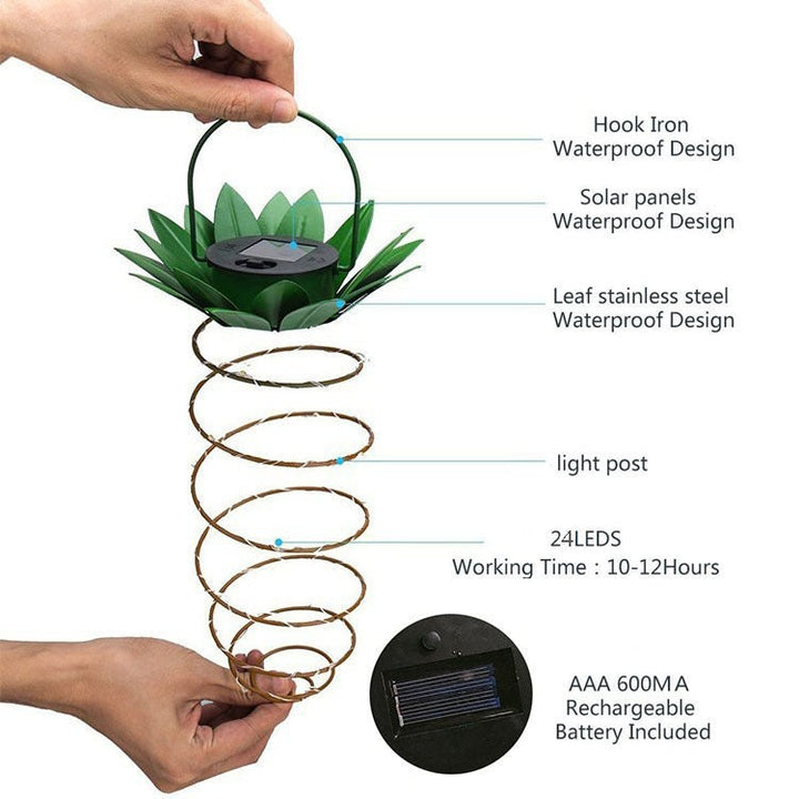 Spiral Pendel LED Hängetopflampe mit Faux-Tropenblatt-Oben