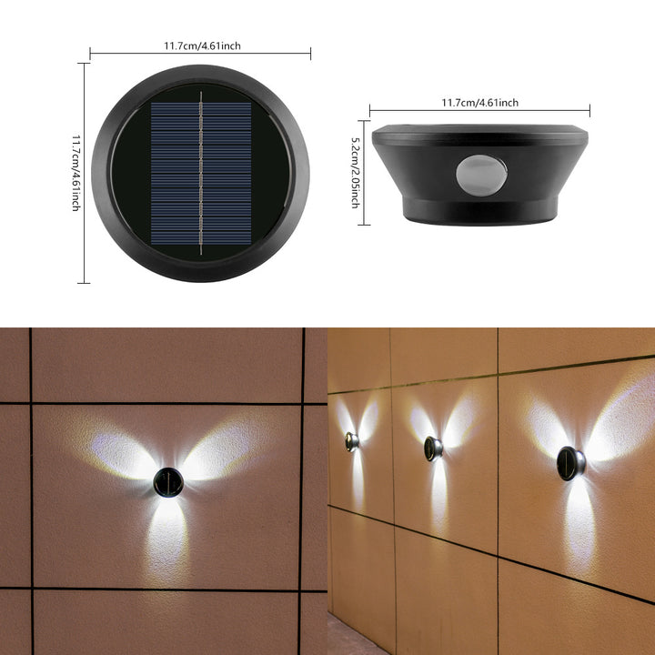 Outdoor Solar Wand-Sconce Multi-Strahl Dekorative LED Akzentlicht