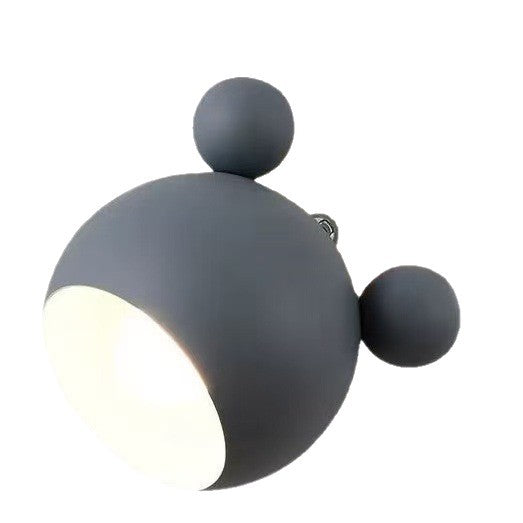 Kinder dekorative Wandlampe mit Holzhintergrund und Bärenohren