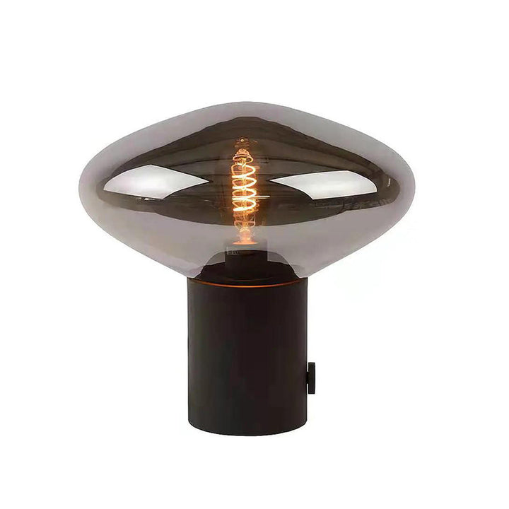 Kunstvolle Tischlampe mit einzigartigem Glasschirm