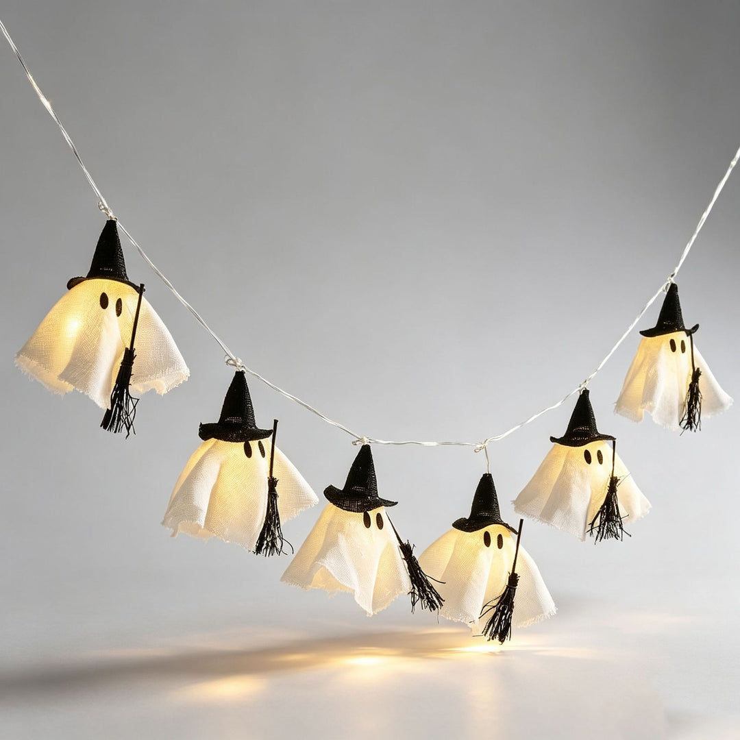 Halloween Geist Hexe LED Lichterkette Girlande