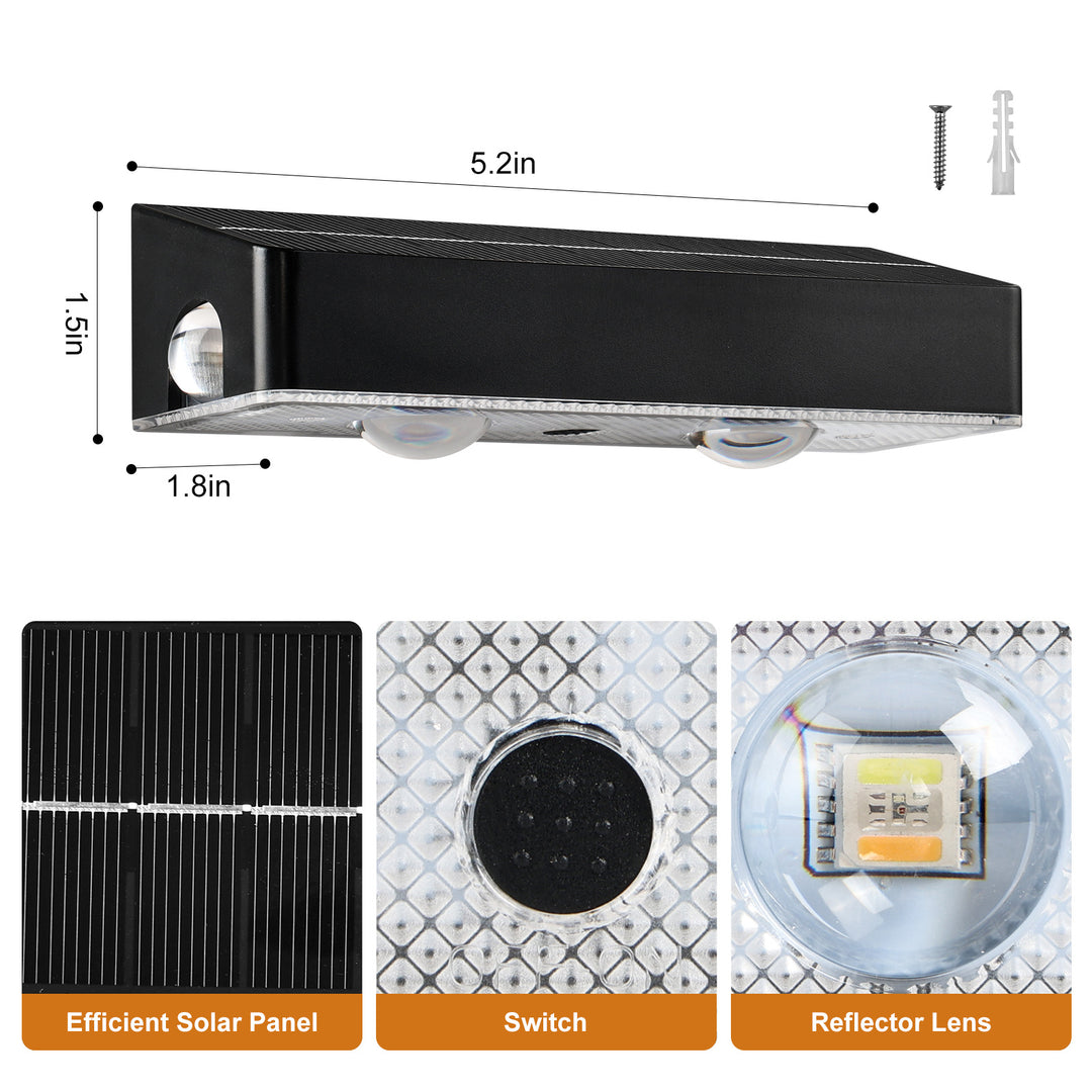 Dekorative RGB Solarbetriebene Doppelstrahl-Wandlampe