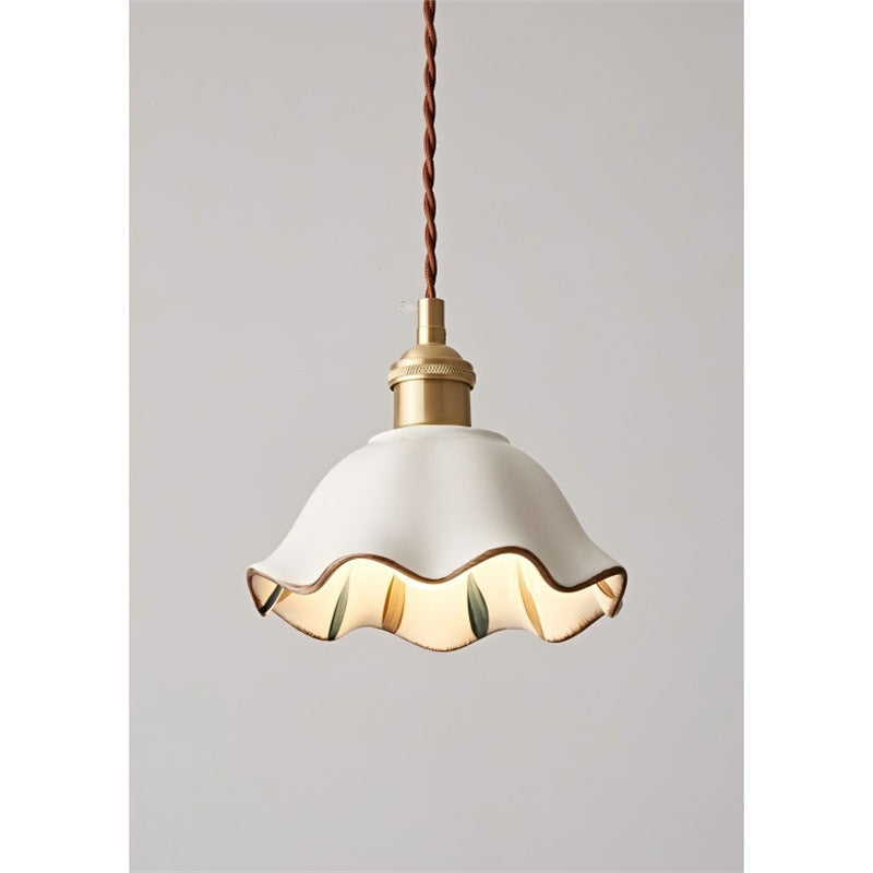 Vintage Porzellan Wanddimmer mit dekorativem Messing-Schalter