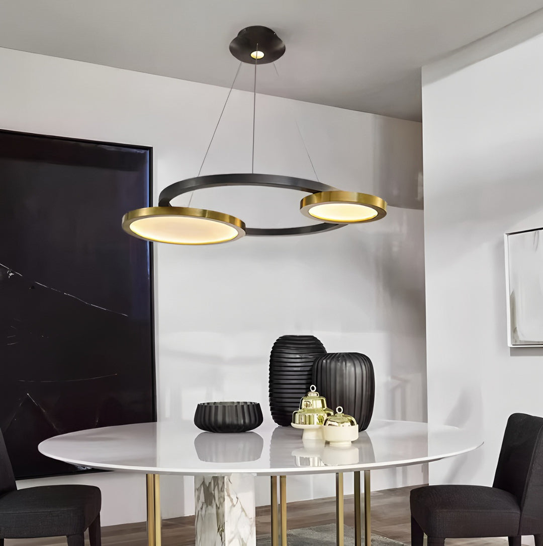 Moderne Dual-Circle Pendelleuchte