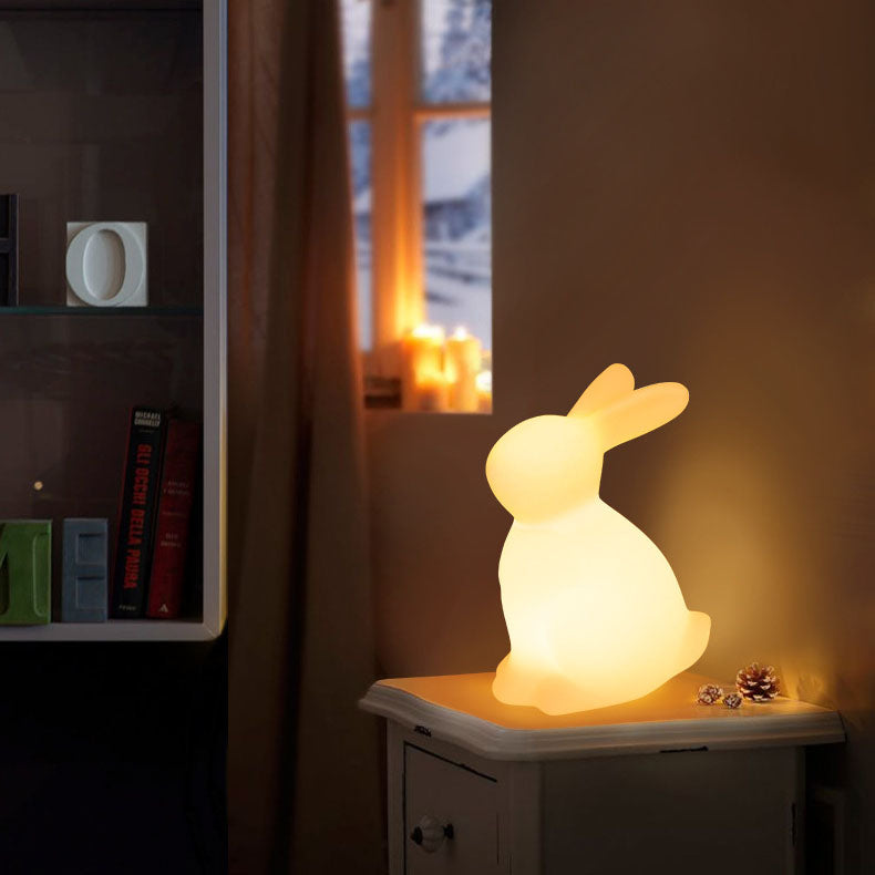 Moderne kreative Kaninchen PE LED Tischlampe für das Schlafzimmer