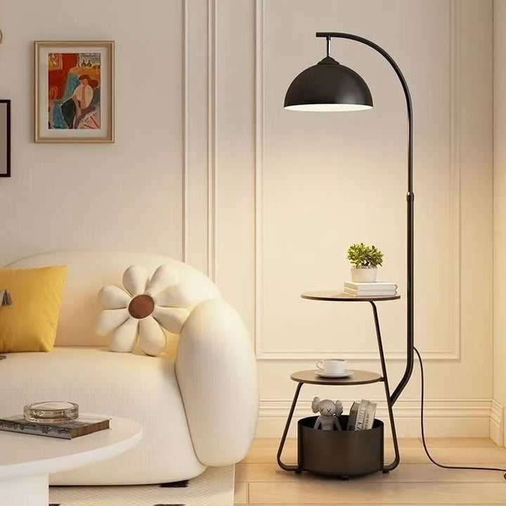 Moderne Bogen Stehlampe mit integriertem Beistelltisch