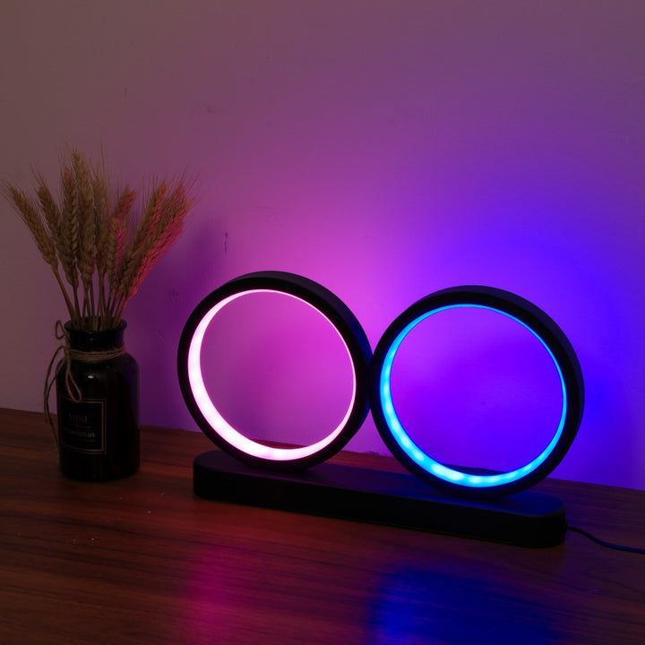 Moderne Dual-Ring LED Tischlampe