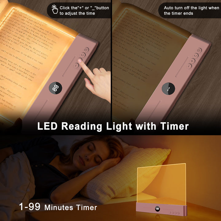 Edge-Lit Acryl Schminkspiegel Paneel mit Digitaler Timer und USB-C Aufladbare LED Basis