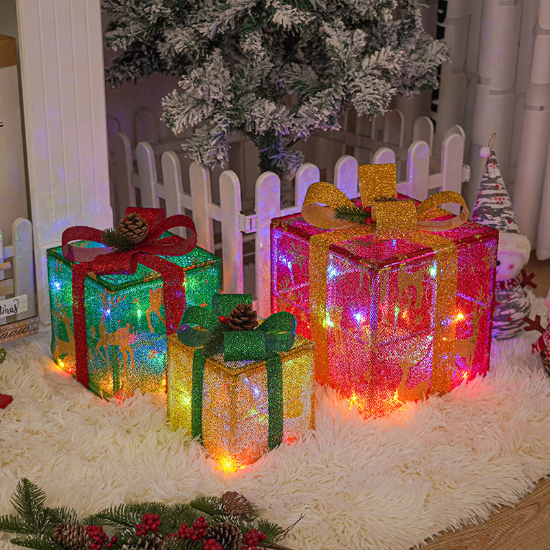 LED-Mesh-Geschenkbox-Set Dekoratives Indoor Ornament