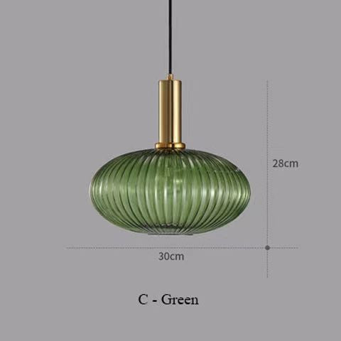 Geripptes Glas Pendelleuchte
