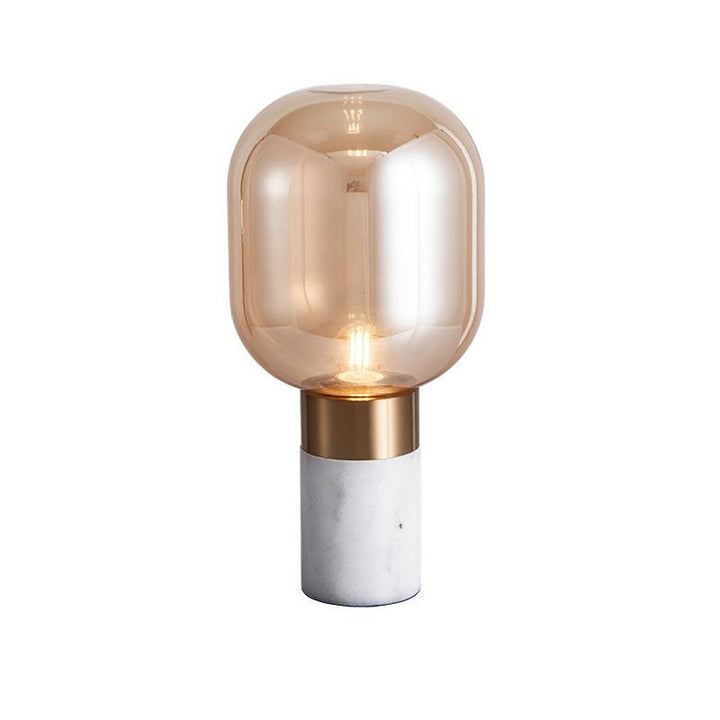 Zeitgenössische Glas-Tischlampe mit Metallbasis