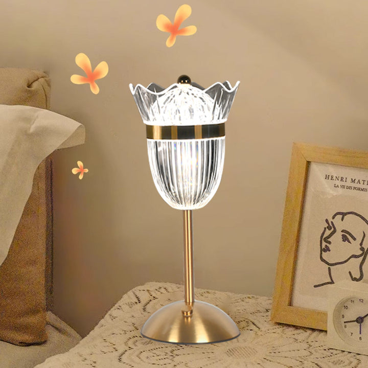Elegante Blumen Tischlampe