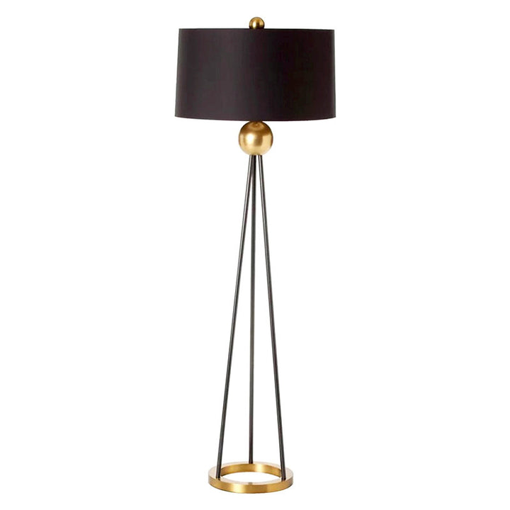Zeitgenössische Dreibeinstehlampe mit elegantem Schirm