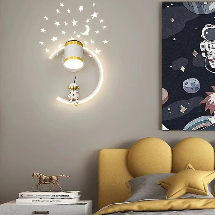 Astronaut Halbmond LED Wandleuchte Nachtlicht