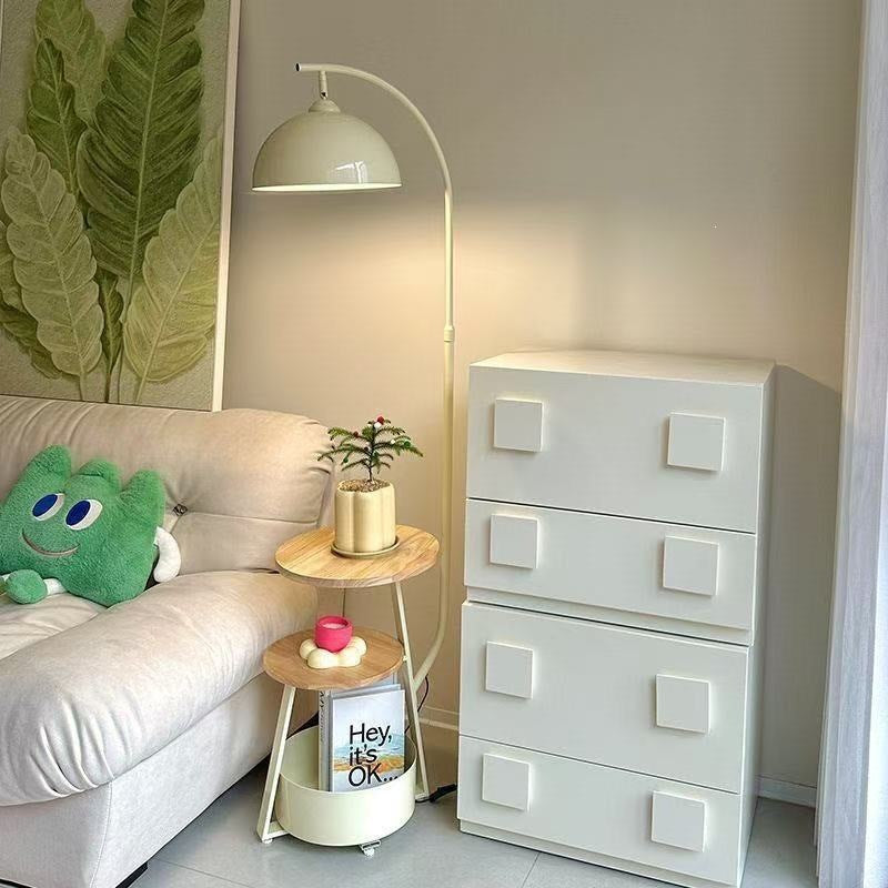 Moderne Bogen Stehlampe mit integriertem Beistelltisch