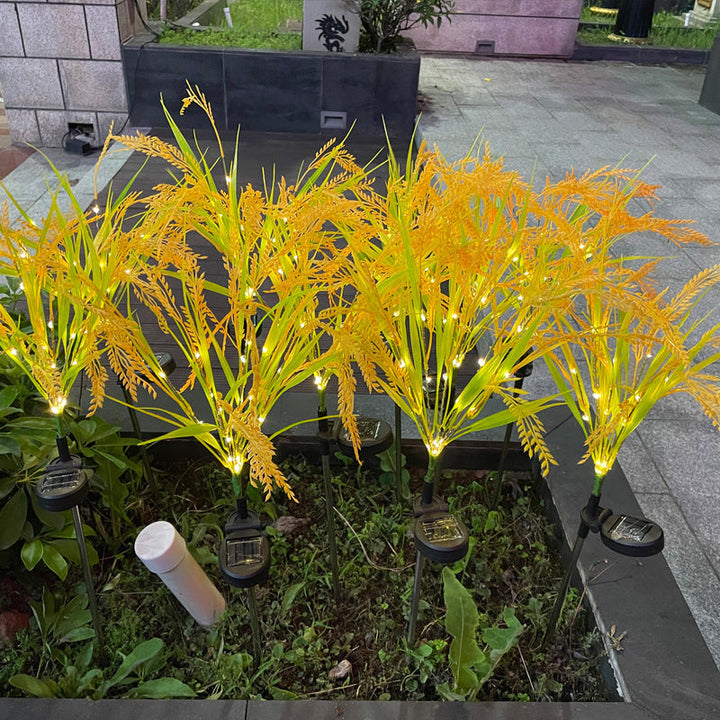 Solar LED Zier-Reisgras Gartenstecker Lichter Mit Micro-LED-Lichterkette Und Erdstift