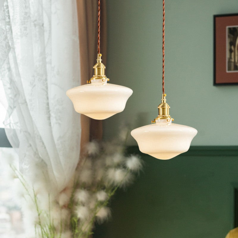 Opalines Glas LED Vintage Pendelleuchte