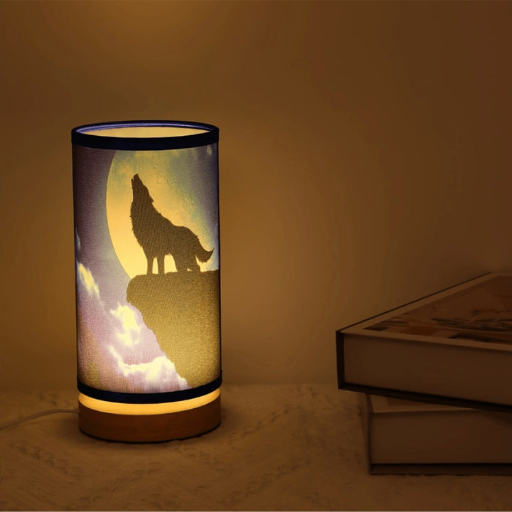 Künstlerische Wolf Silhouette Tischlampe