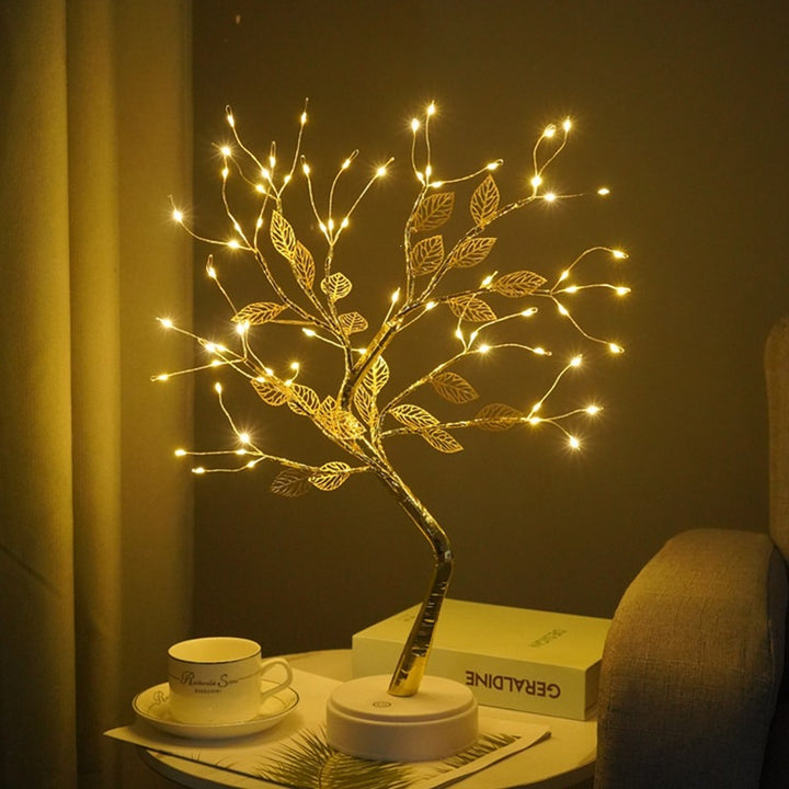 Stern-verzierte LED-Zweig Tischlampe mit warmen mikro dimmbaren Lichtern