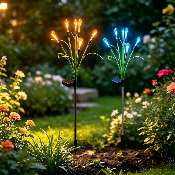 Solarbetriebene Blumen-LED-Gartenstecker