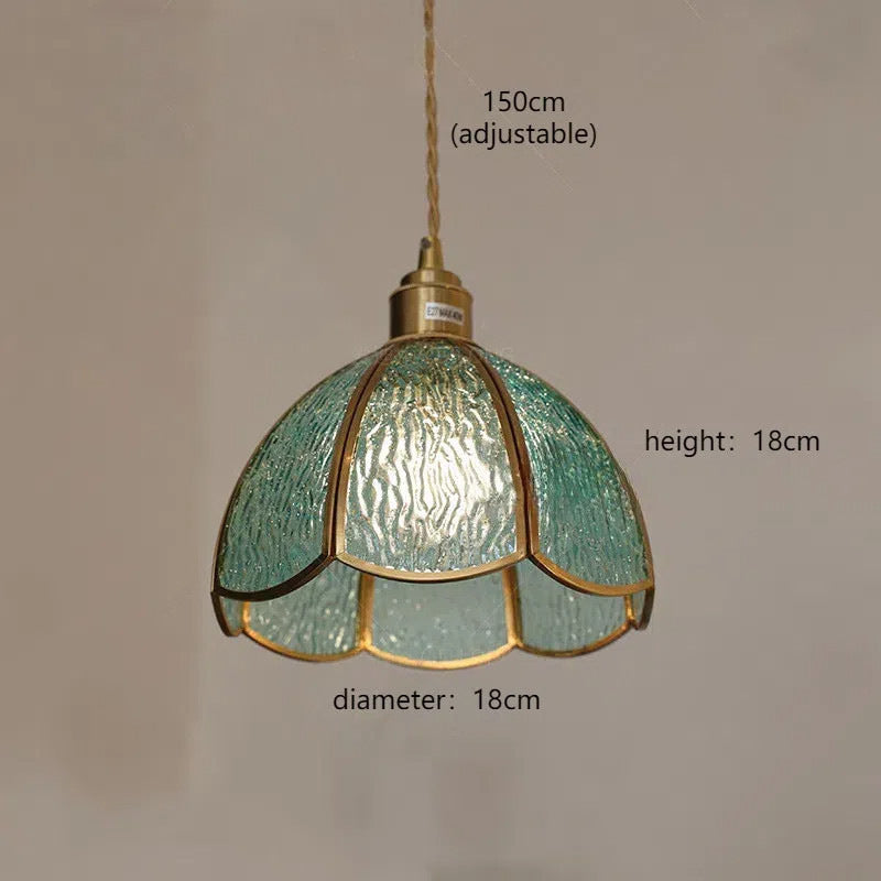Verstellbare Vintage Glas Pendelleuchte