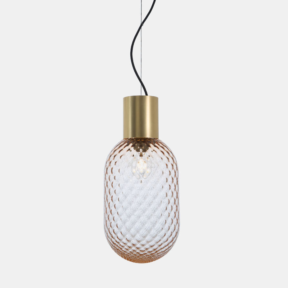 Glas Pilz Tischlampe mit dekorativem Sockel