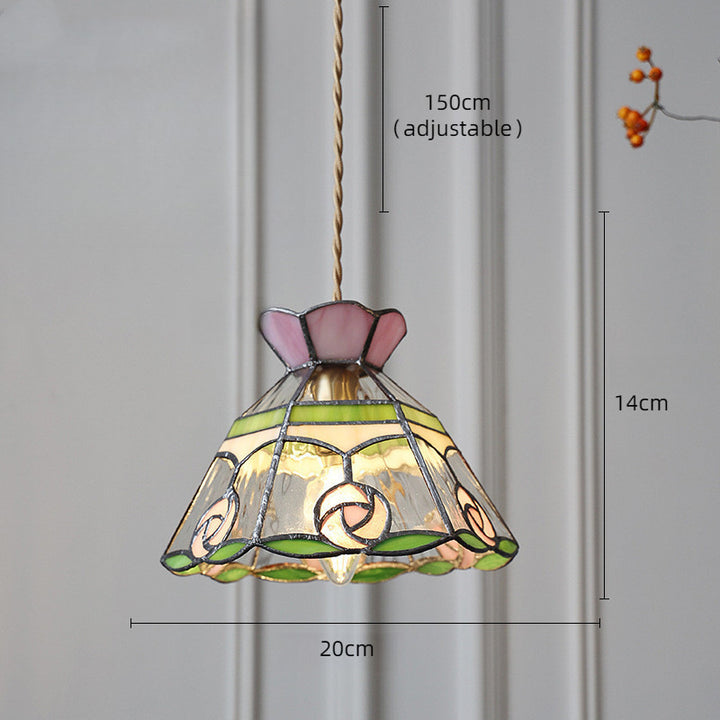 Verstellbare Vintage Glas Pendelleuchte