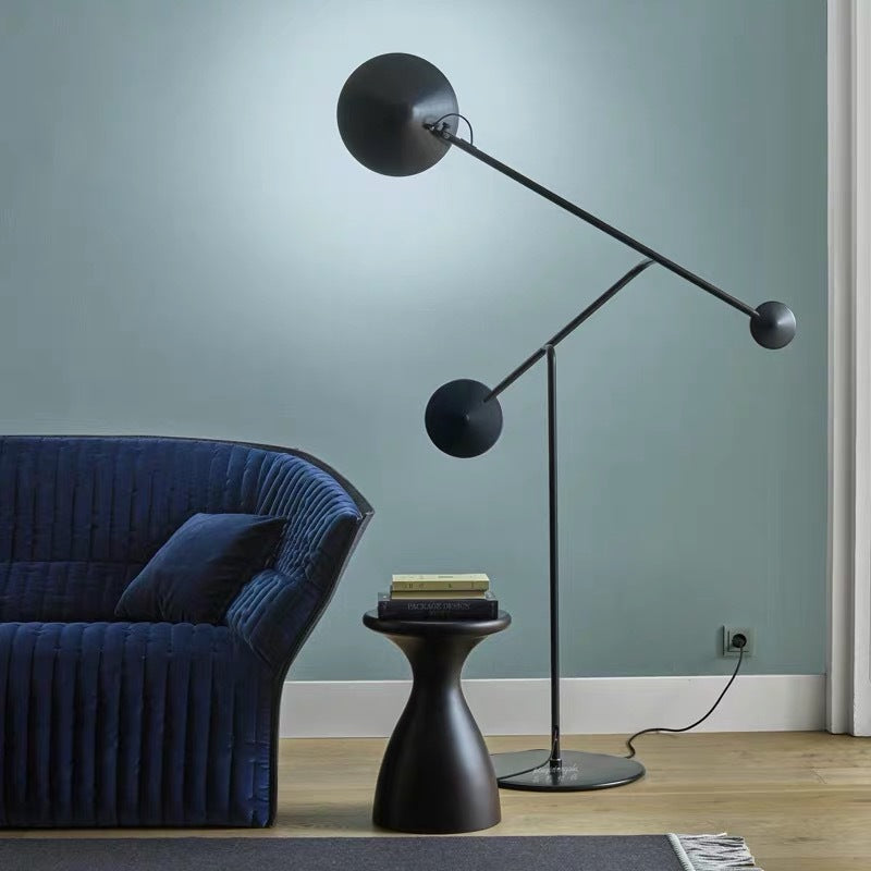 Moderne verstellbare Bogen-Stehlampe mit doppelten Kugeln