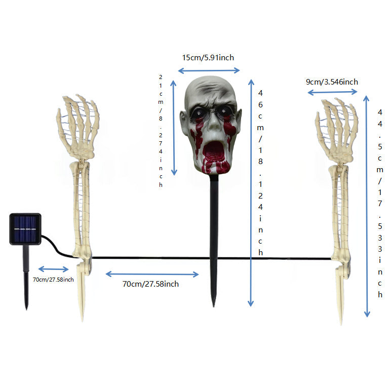 Solarbetriebene dekorative Halloween-Schädel-Lampe