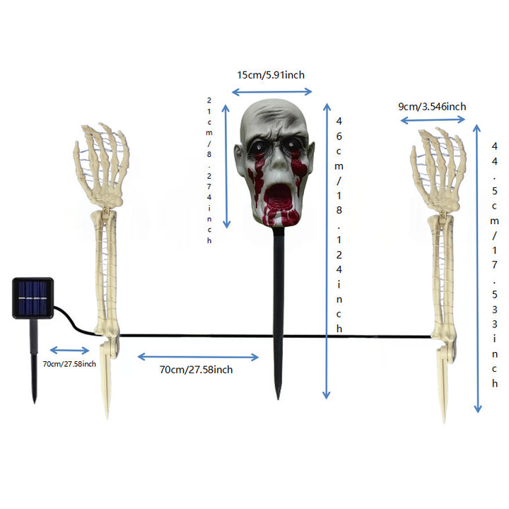 Solarbetriebene dekorative Halloween-Schädel-Lampe