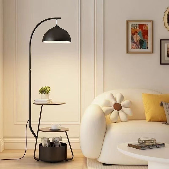 Moderne Bogen Stehlampe mit integriertem Beistelltisch