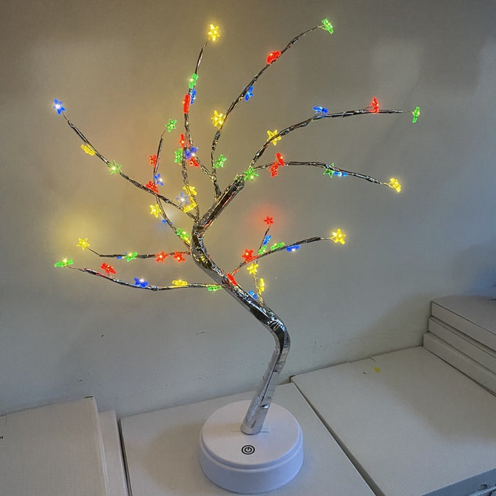 Stern-verzierte LED-Zweig Tischlampe mit warmen mikro dimmbaren Lichtern