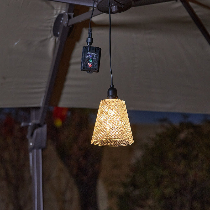 Kristall-Muster Solar Pendelleuchte USB wiederaufladbare LED