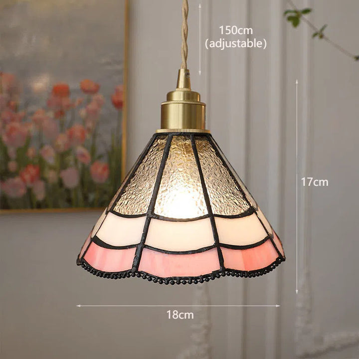 Verstellbare Vintage Glas Pendelleuchte