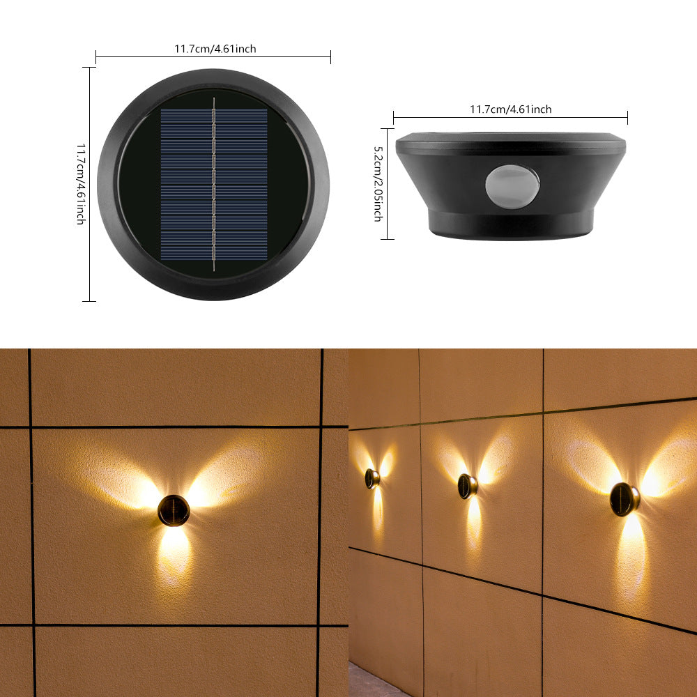 Outdoor Solar Wand-Sconce Multi-Strahl Dekorative LED Akzentlicht