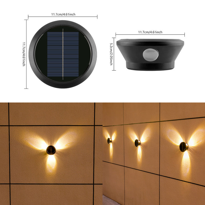Outdoor Solar Wand-Sconce Multi-Strahl Dekorative LED Akzentlicht