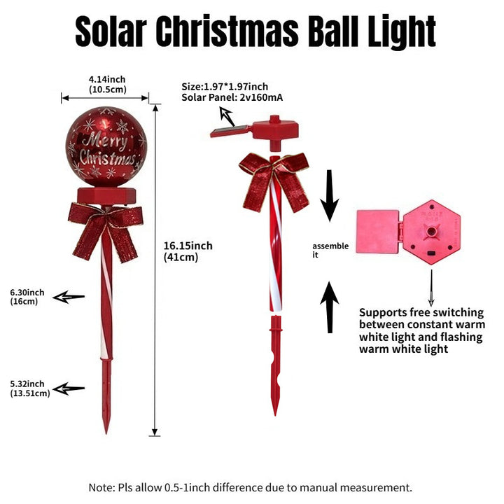 Festliche beleuchtete Weihnachtskugel mit dekorativem Sockel