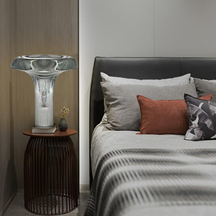 Künstlerische Glastischlampe