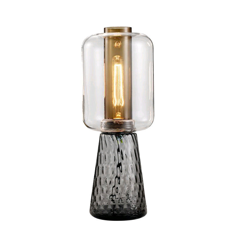 Glas Tischlampe mit strukturiertem Fuß