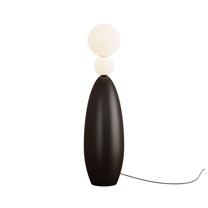 Skulptural Stehlampe mit dualem Globusdesign