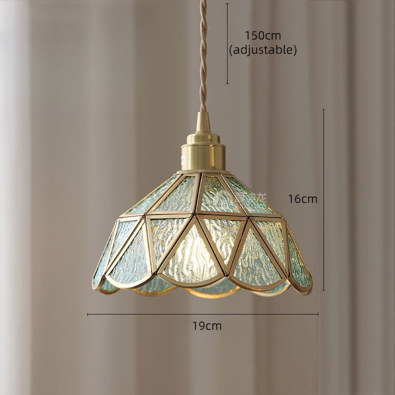 Verstellbare Vintage Glas Pendelleuchte
