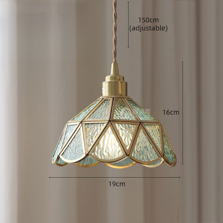 Verstellbare Vintage Glas Pendelleuchte