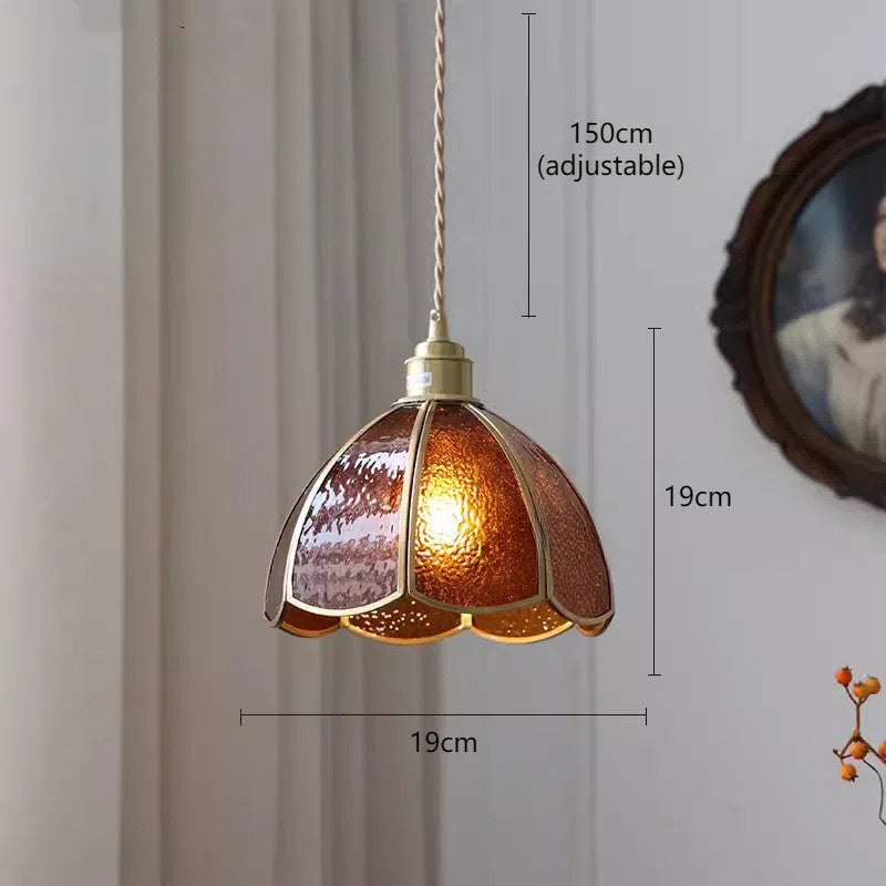 Verstellbare Vintage Glas Pendelleuchte