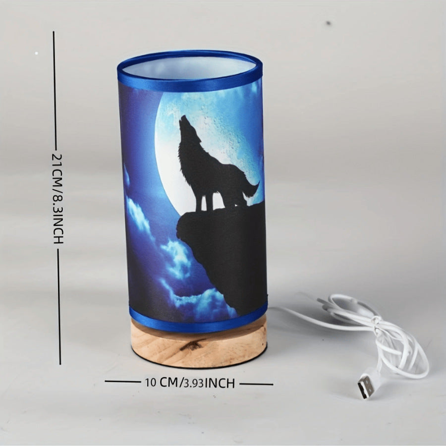 Künstlerische Wolf Silhouette Tischlampe