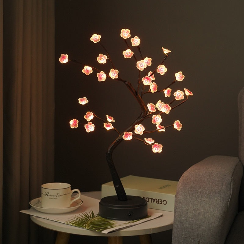 Stern-verzierte LED-Zweig Tischlampe mit warmen mikro dimmbaren Lichtern