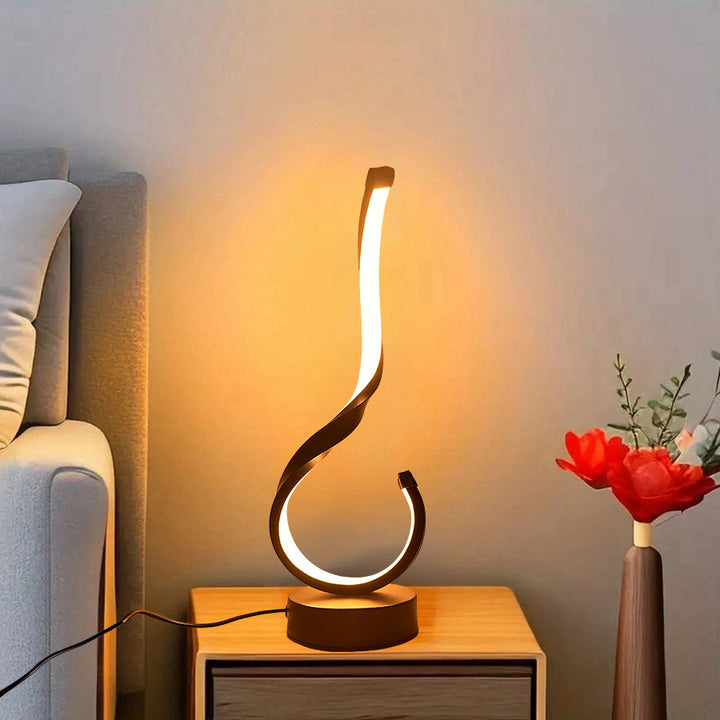 Moderne gedrehte LED-Tischlampe