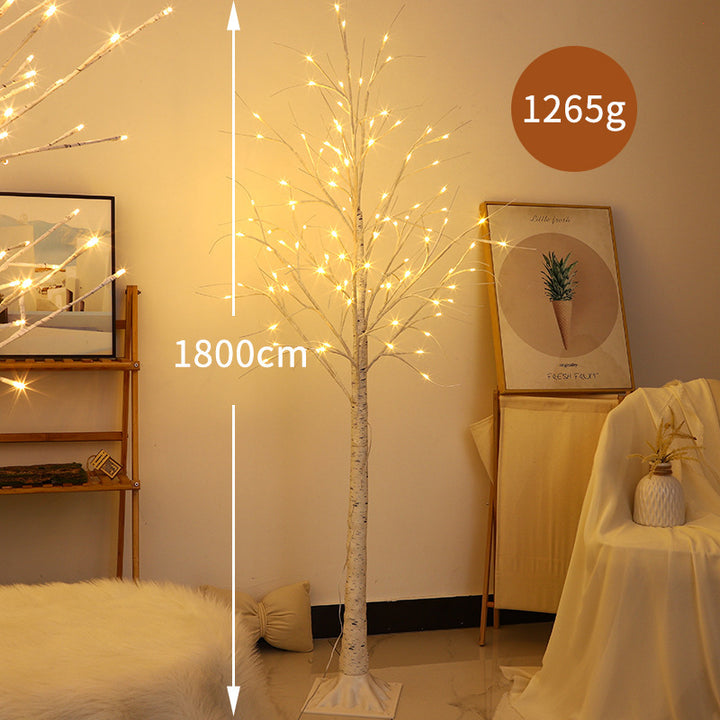 LED Birke Bodenbaumlampe mit warmen Feenlichtern und flexiblen Zweigästen